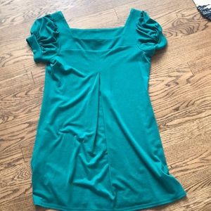 Teal short sleeve cotton dress